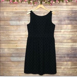Ann Taylor LOFT Polka Dot Velvet Sleeveless Dress